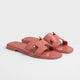Riviera Flat Slide Women Coral Patent