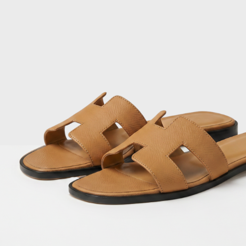 Riviera Flat Slide Women Tan