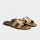Riviera Flat Slide Women Metallic Gold