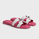 Marbella Slide Women White & Fuchsia