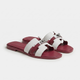 Marbella Slide Women White & Burgundy