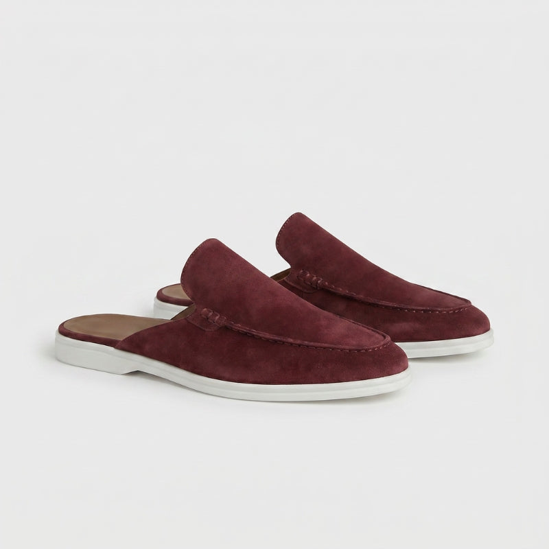 Positano Suede Mule Burgundy