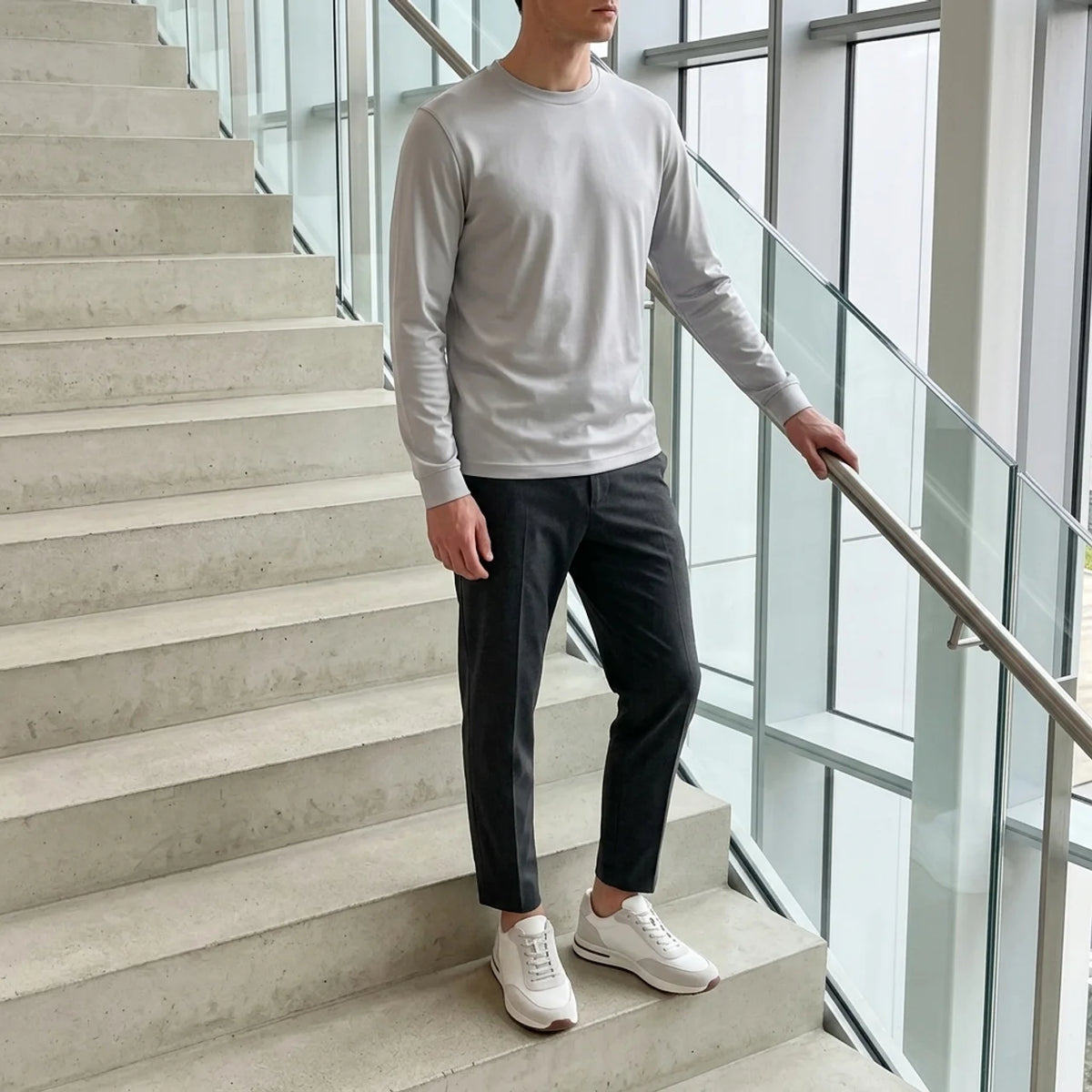 Verona Lustre Longsleeve Light Grey