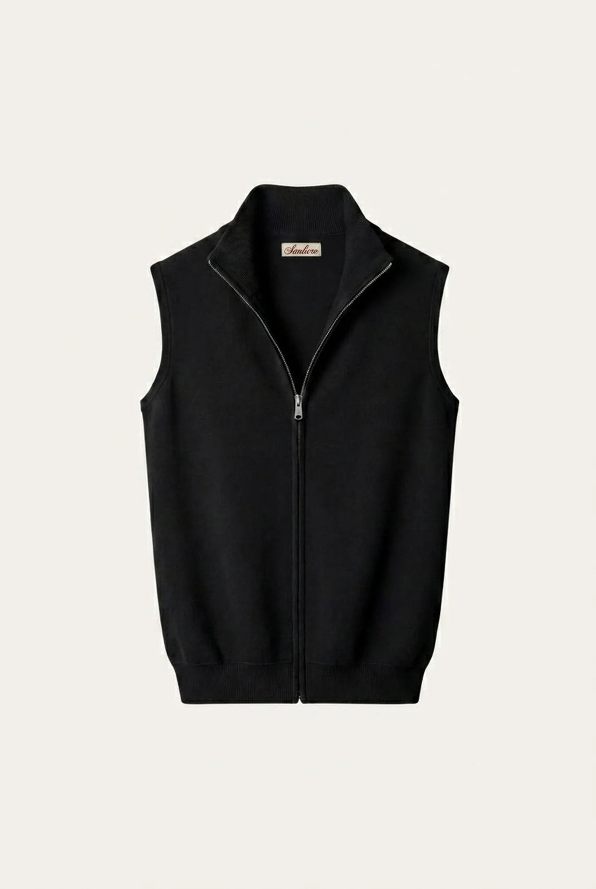 Biella Merino Zip Vest Black