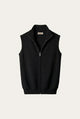 Biella Merino Zip Vest Black