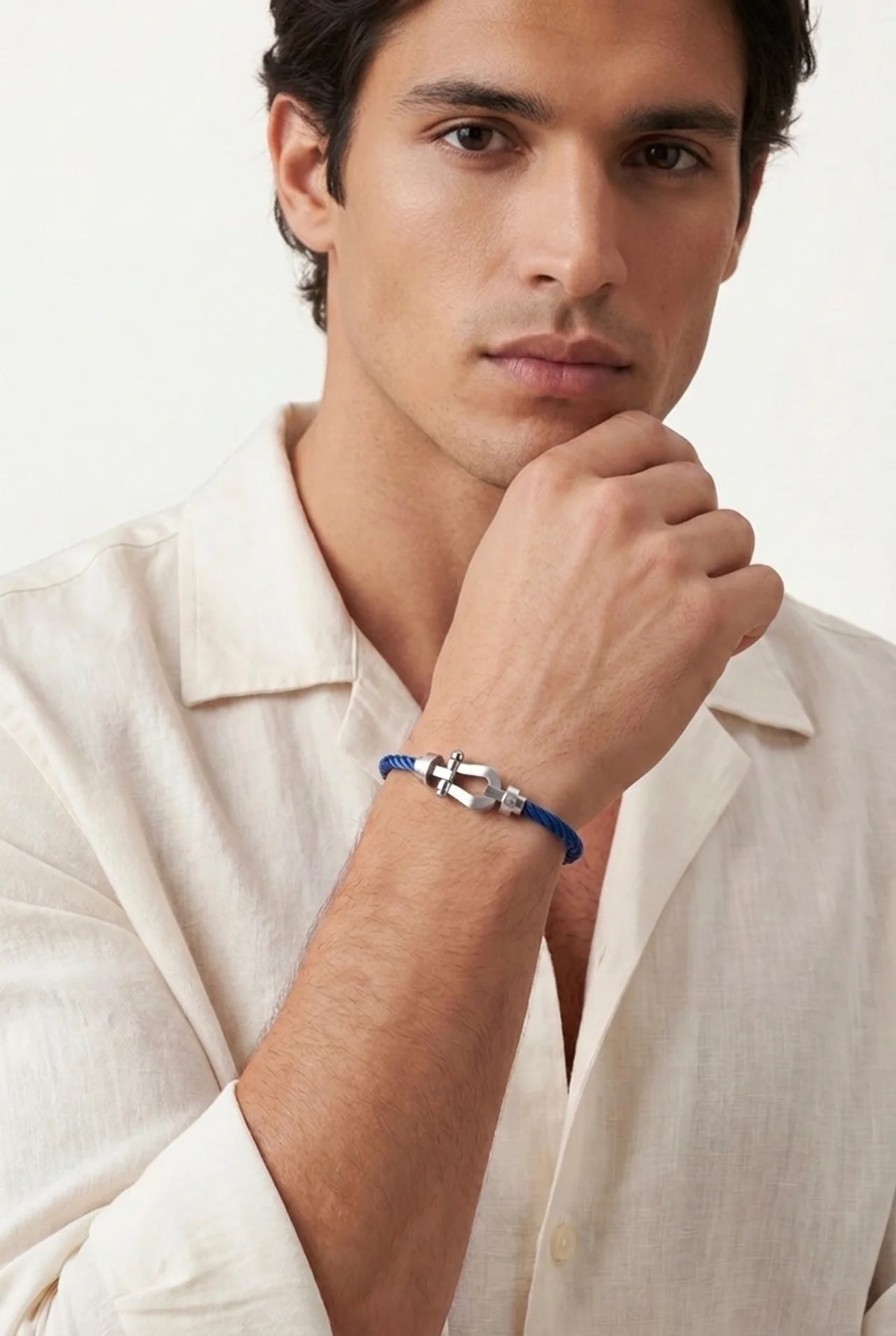 Levanto Platinum Rope Bracelet Royal Blue