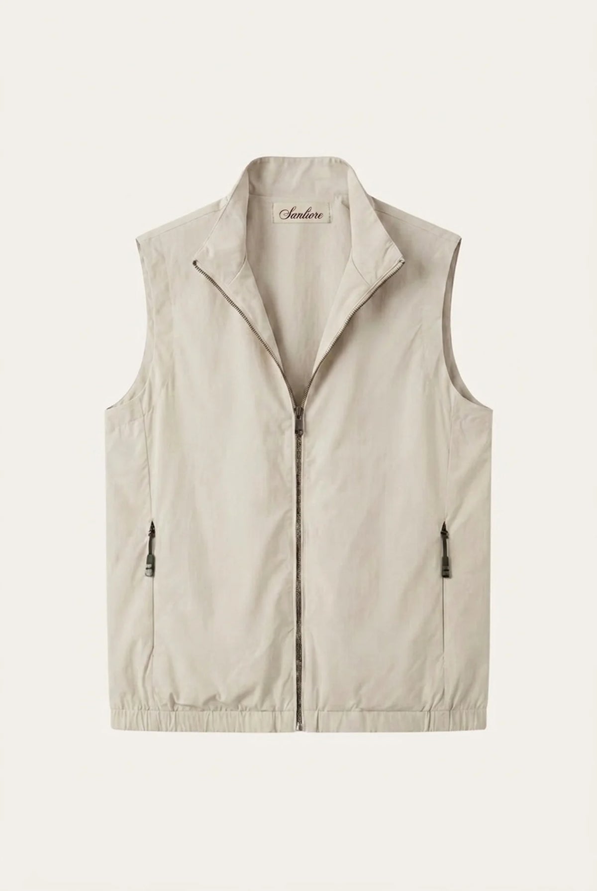 Lecco Stand-Collar Zip Vest Sand