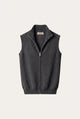 Biella Merino Zip Vest Dark Grey