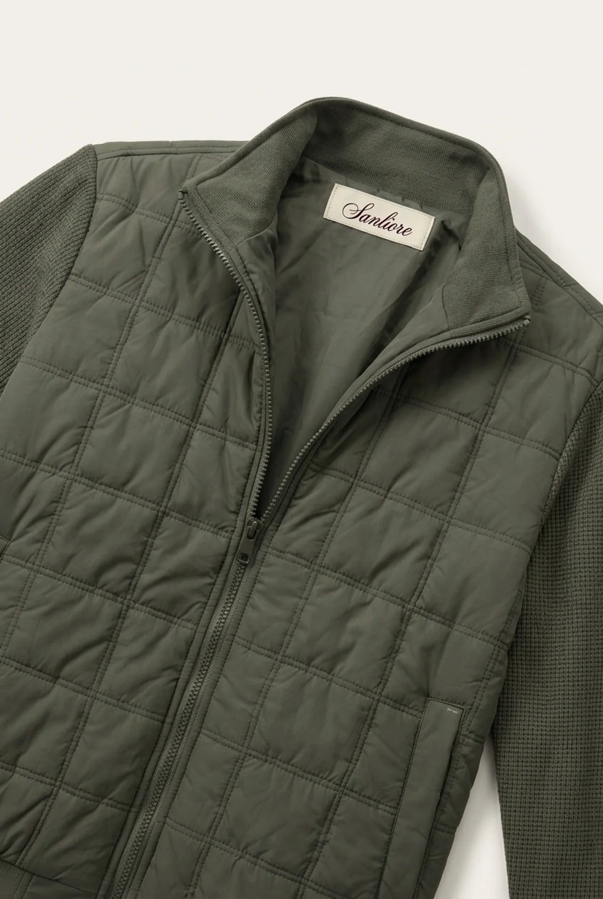 Treviso Quilted Hybrid Jacket Olive Green