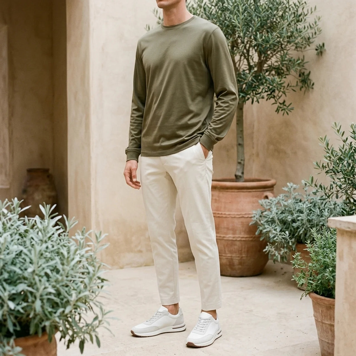 Verona Soft Lustre Longsleeve Olive