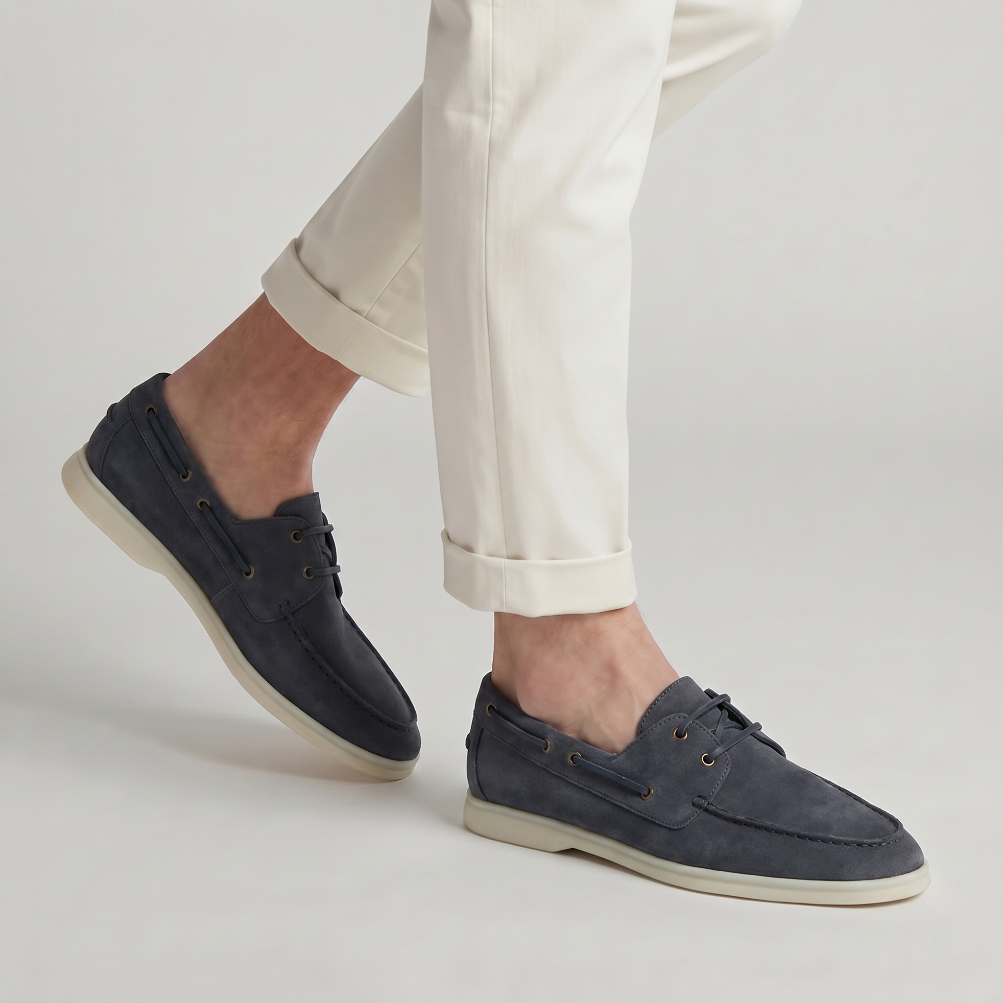Portofino Boat Shoe Suede Slate Blue