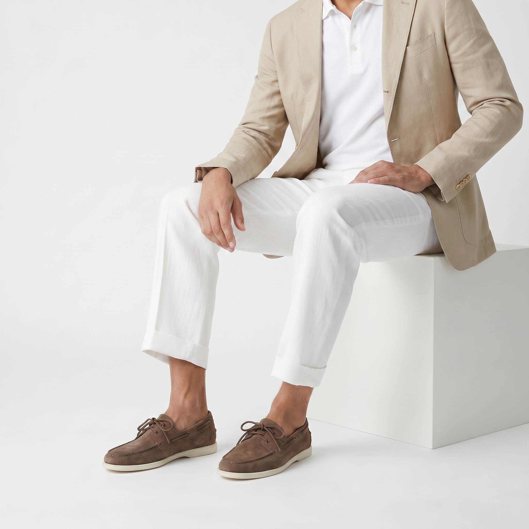 Portofino Boat Shoe Suede Stone Taupe
