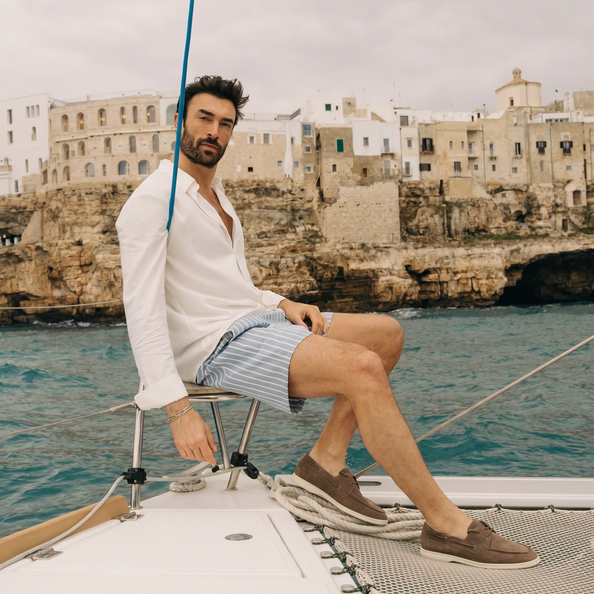 Portofino Boat Shoe Suede Stone Taupe