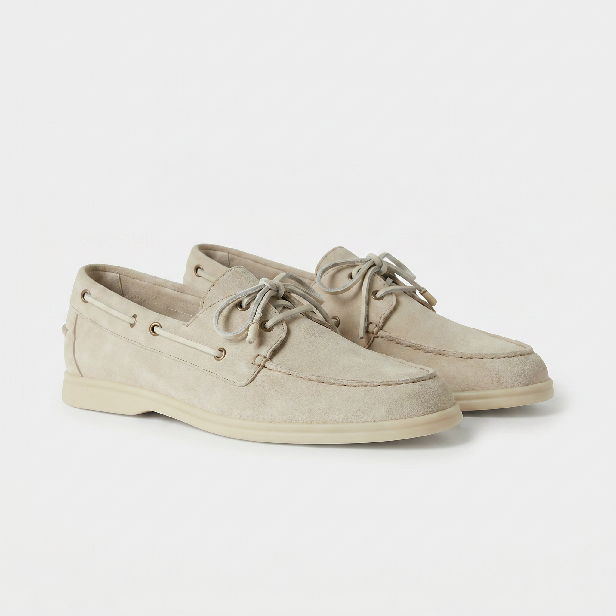 Portofino Boat Shoe Suede Chalk White
