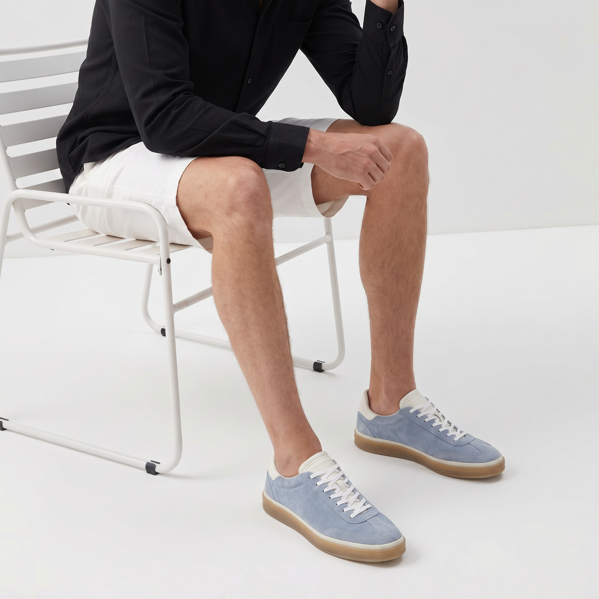 Riviera Court Sneaker Suede Sky Blue