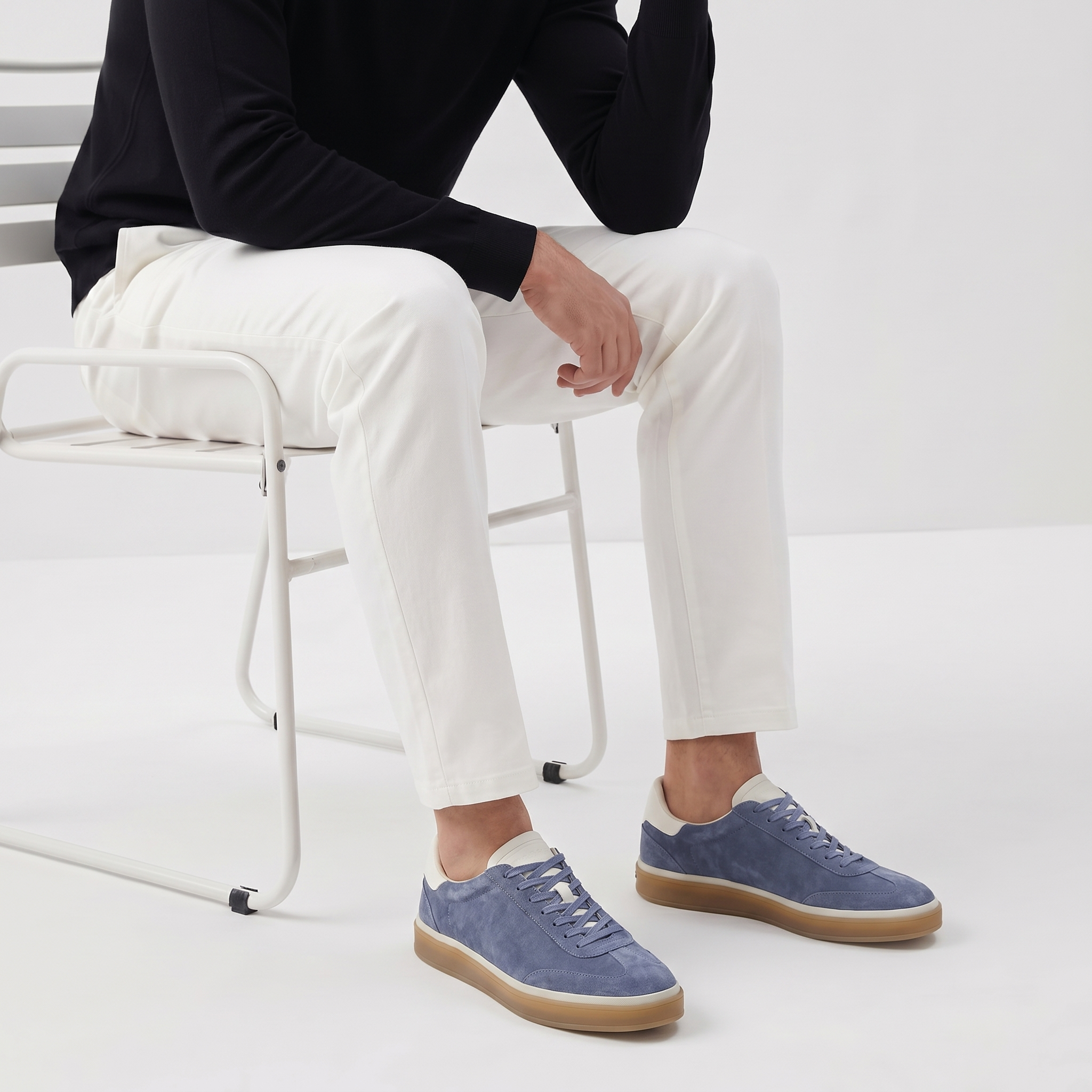 Riviera Court Sneaker Suede Dusty Blue