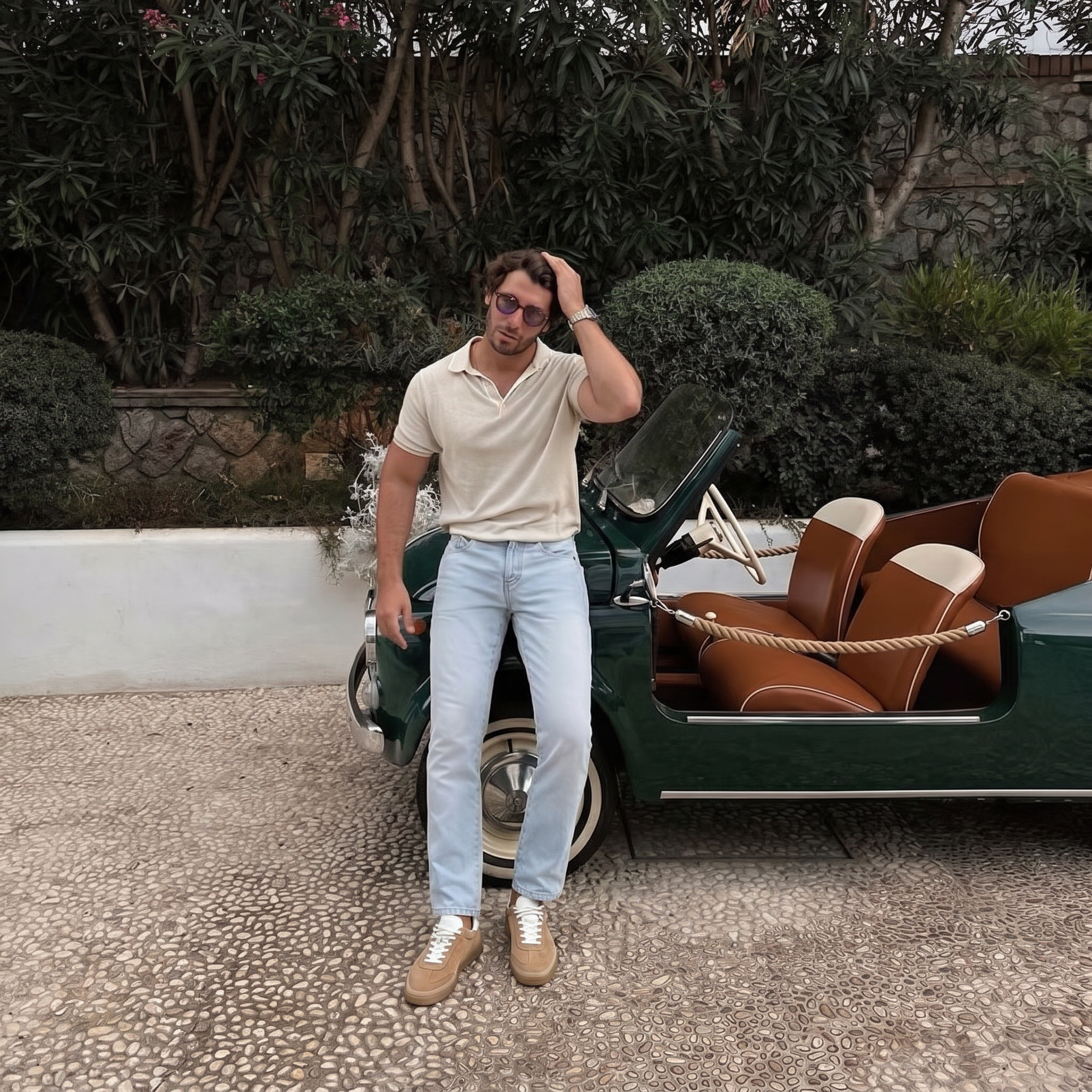 Riviera Court Sneaker Suede Camel Tan