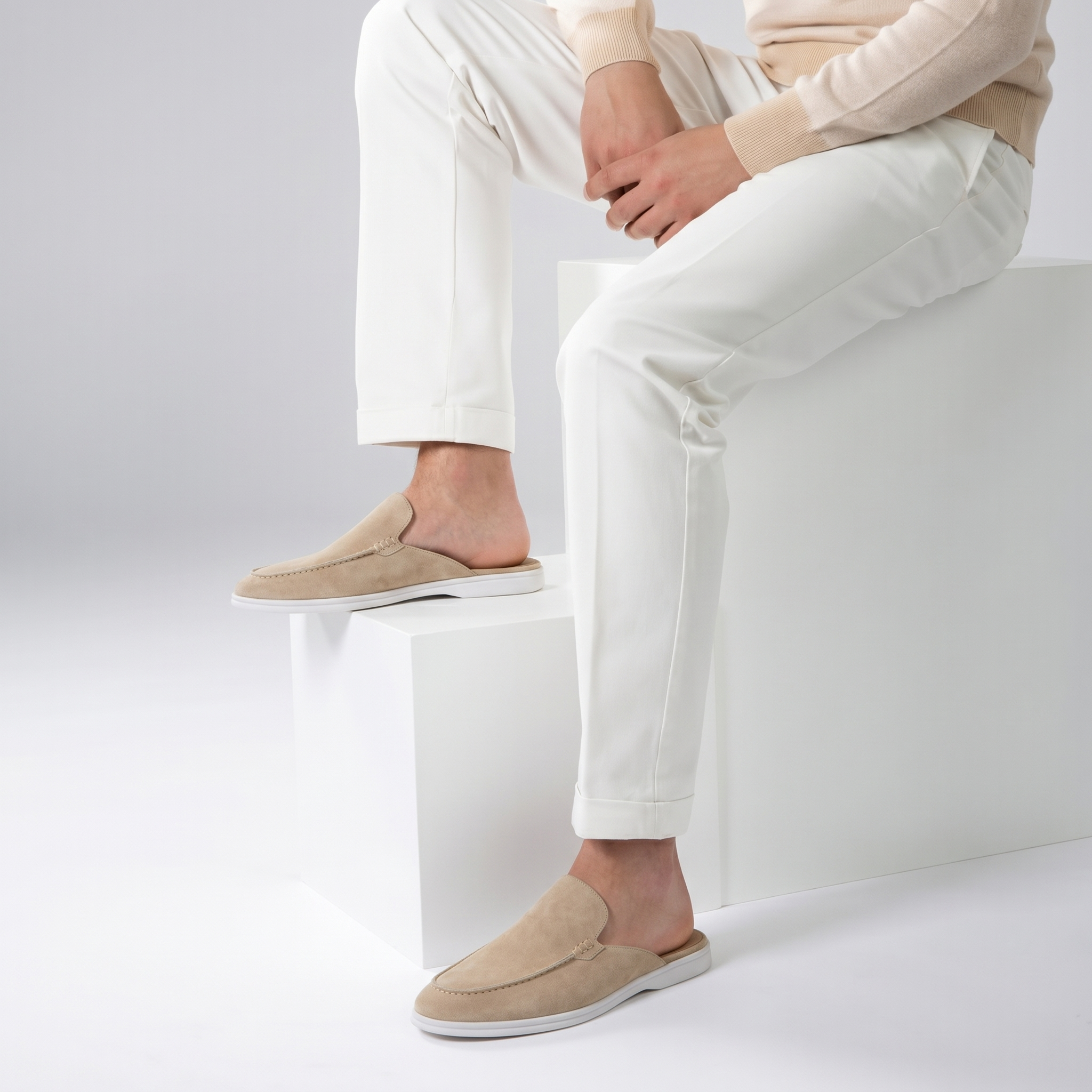 Positano Suede Mule Sand