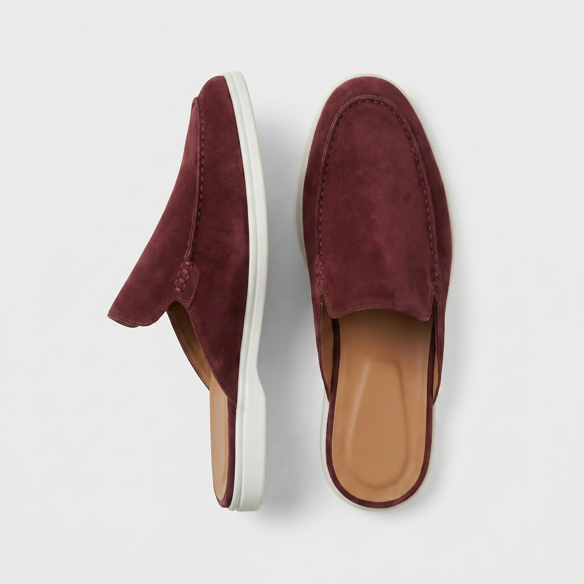 Positano Suede Mule Burgundy