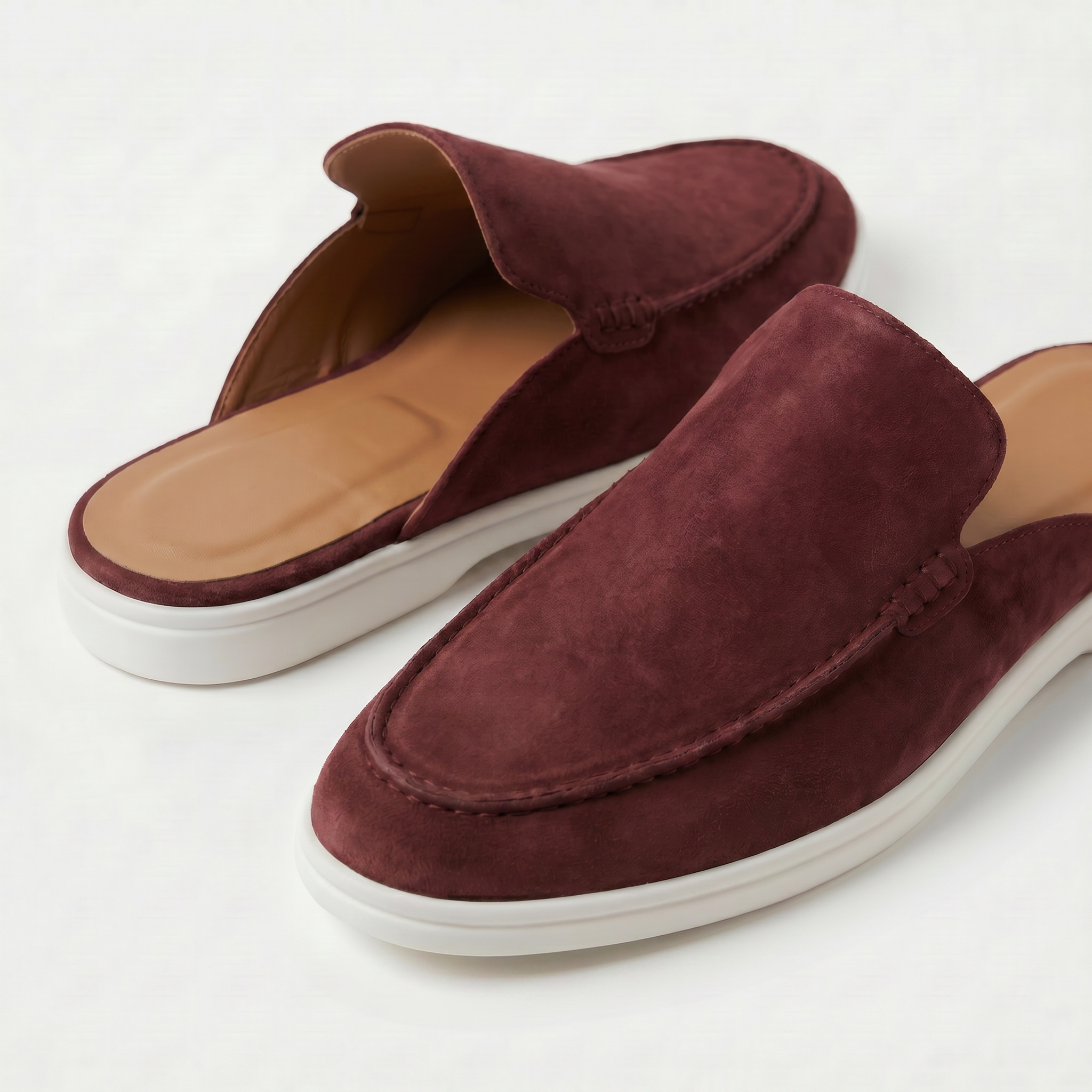 Positano Suede Mule Burgundy
