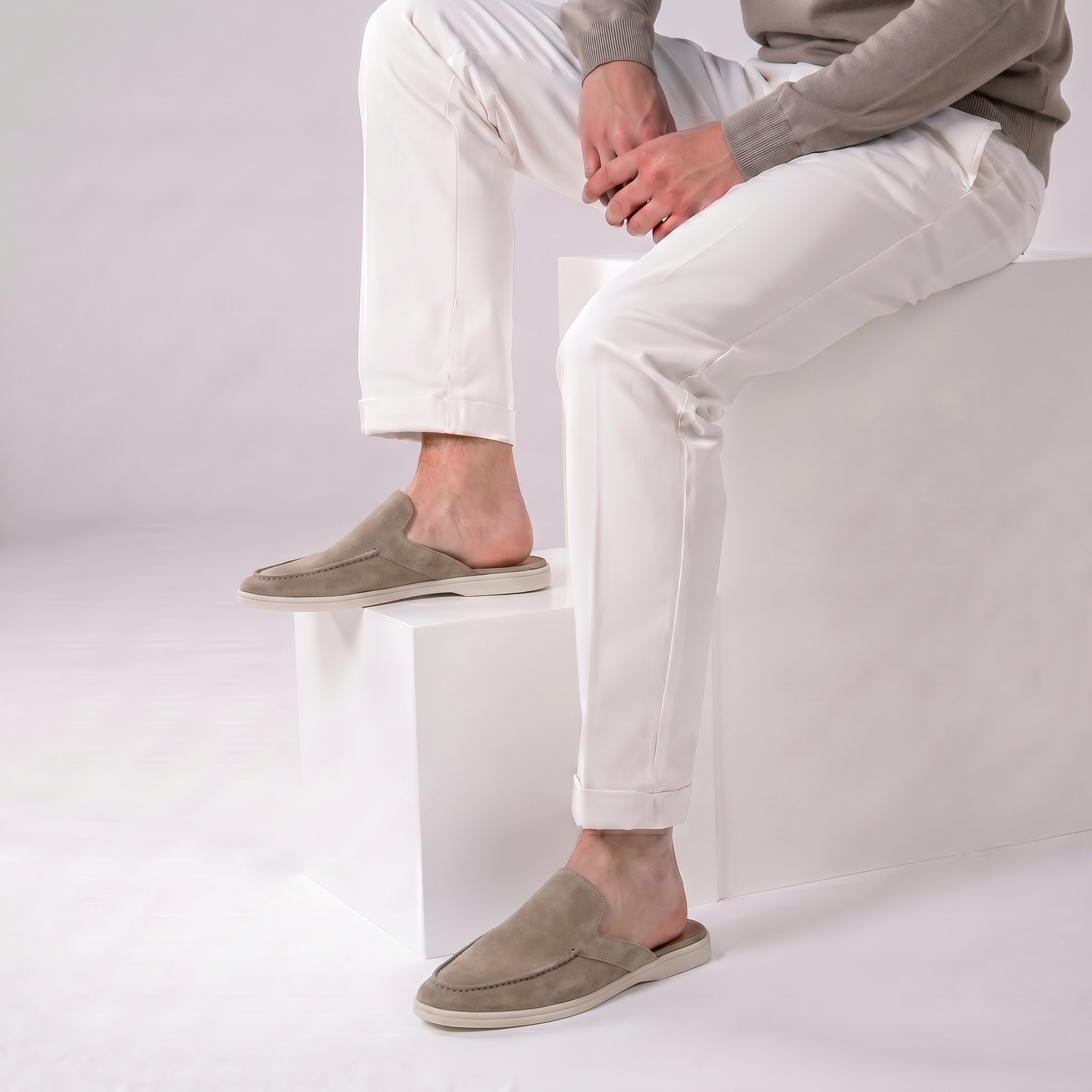 Positano Suede Mule II Taupe