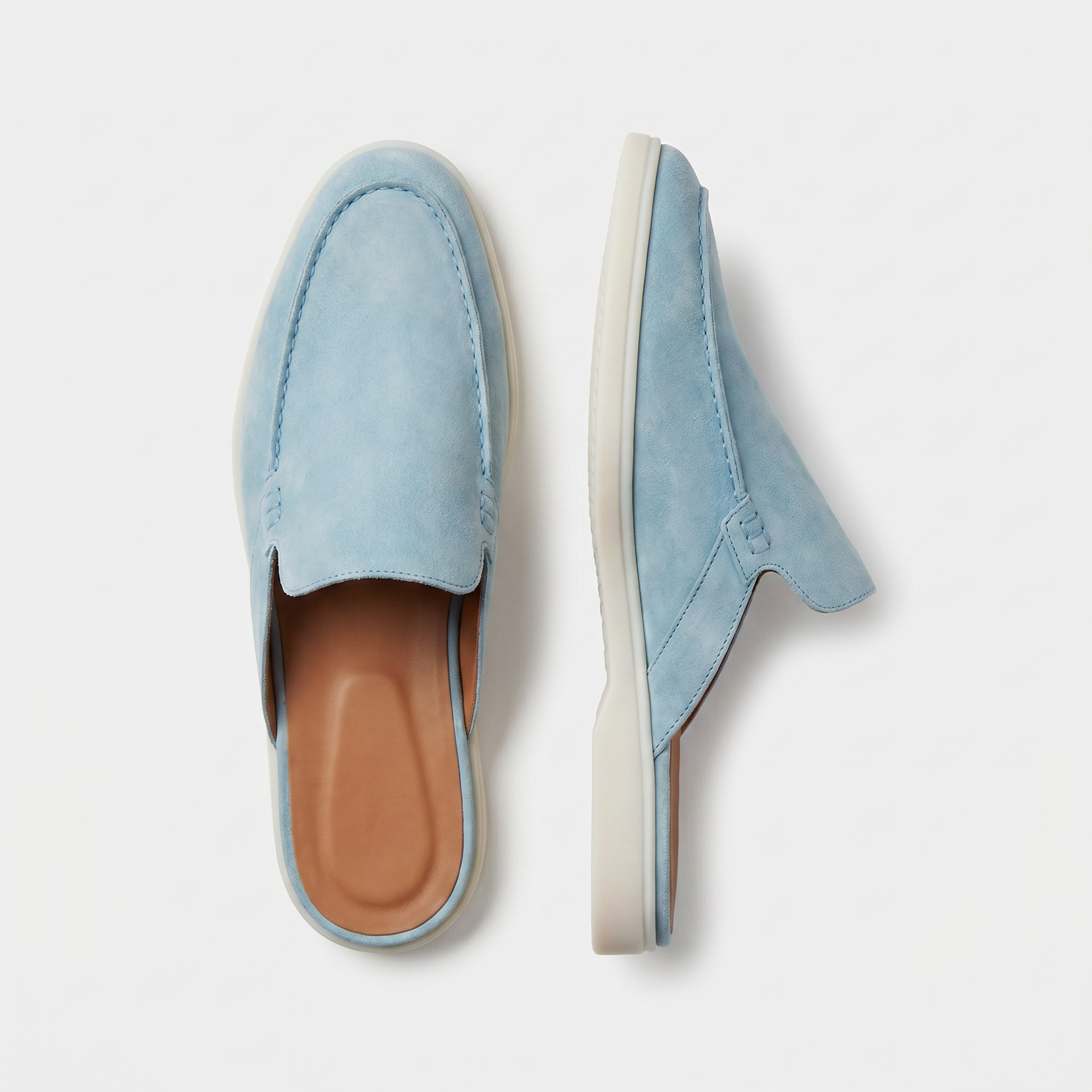 Positano Suede Mule II Sky Blue