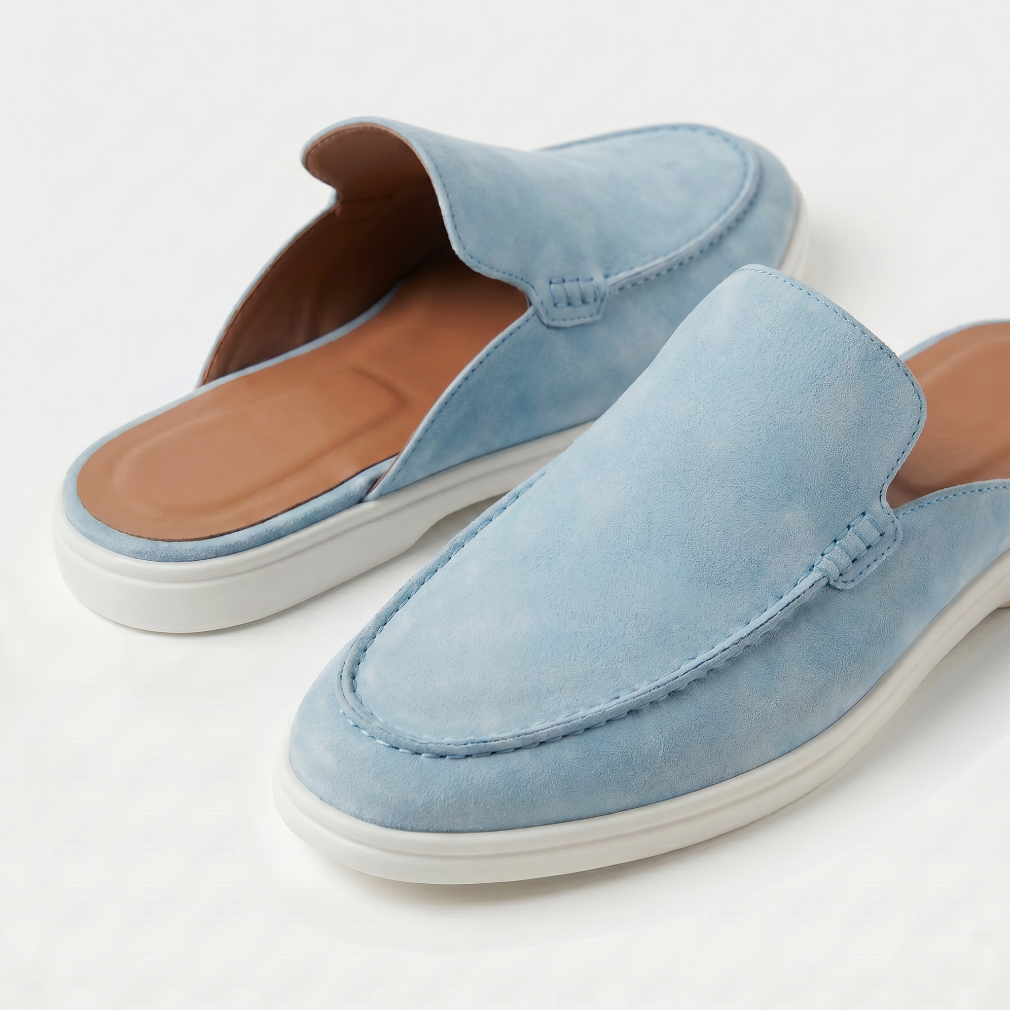Positano Suede Mule II Sky Blue