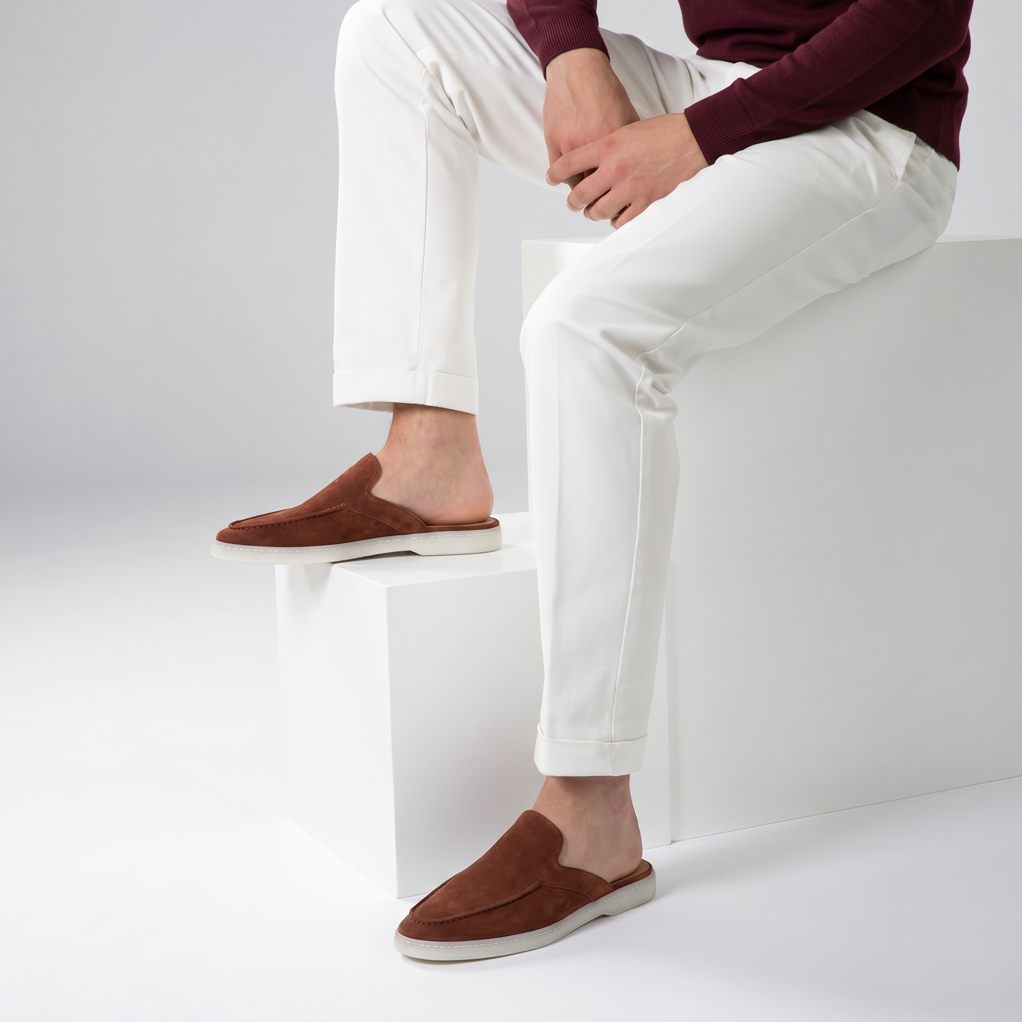 Positano Suede Mule II Rust