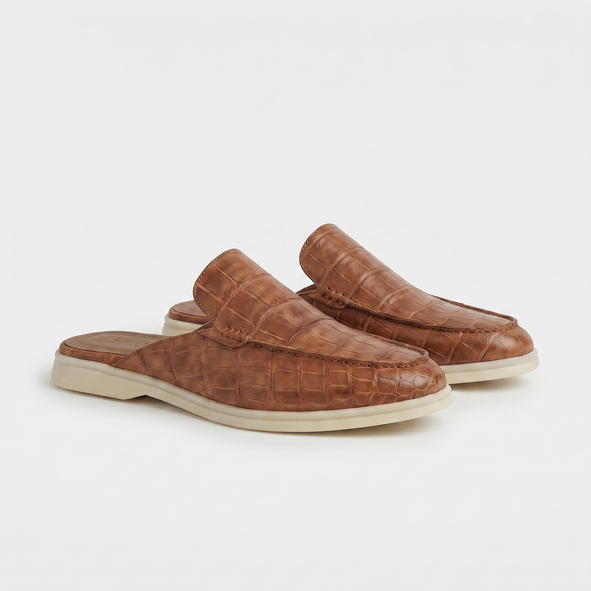 Positano Croco Mule Tan