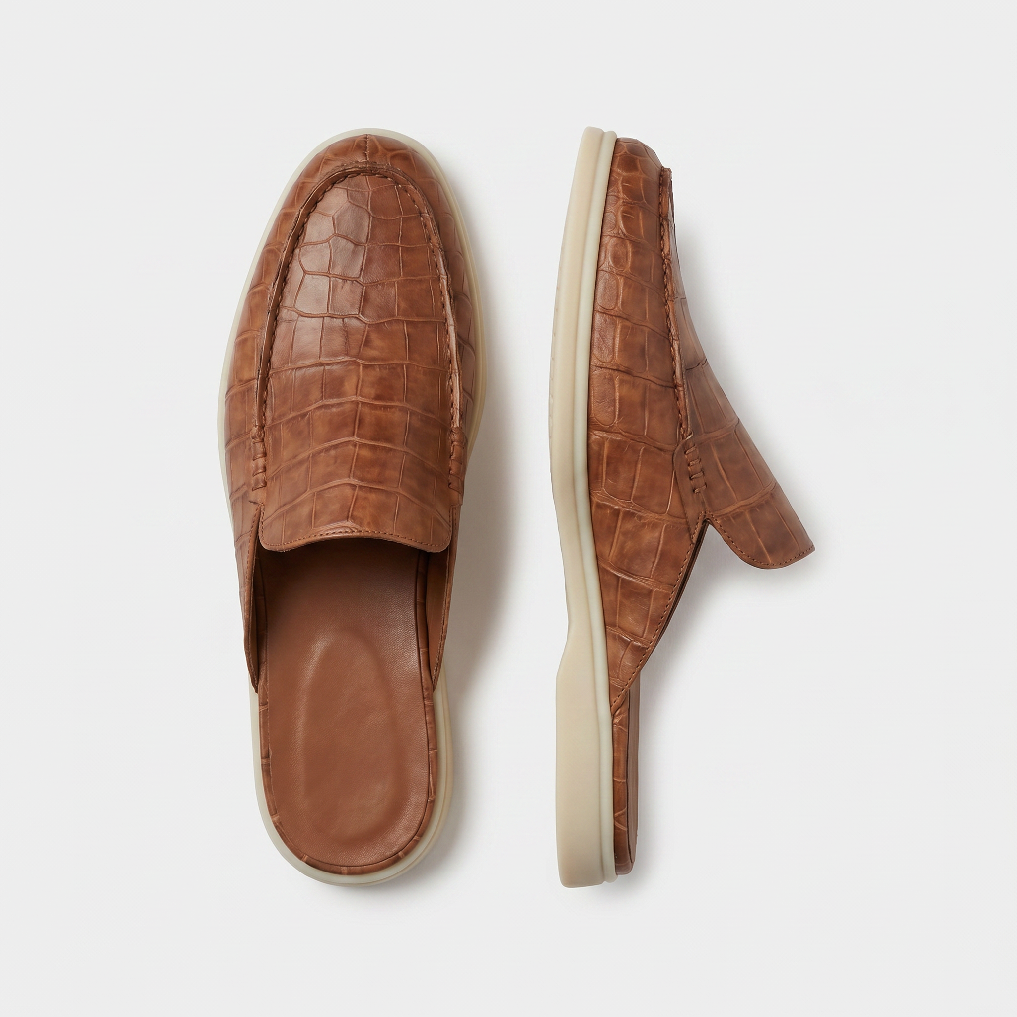 Positano Croco Mule Tan