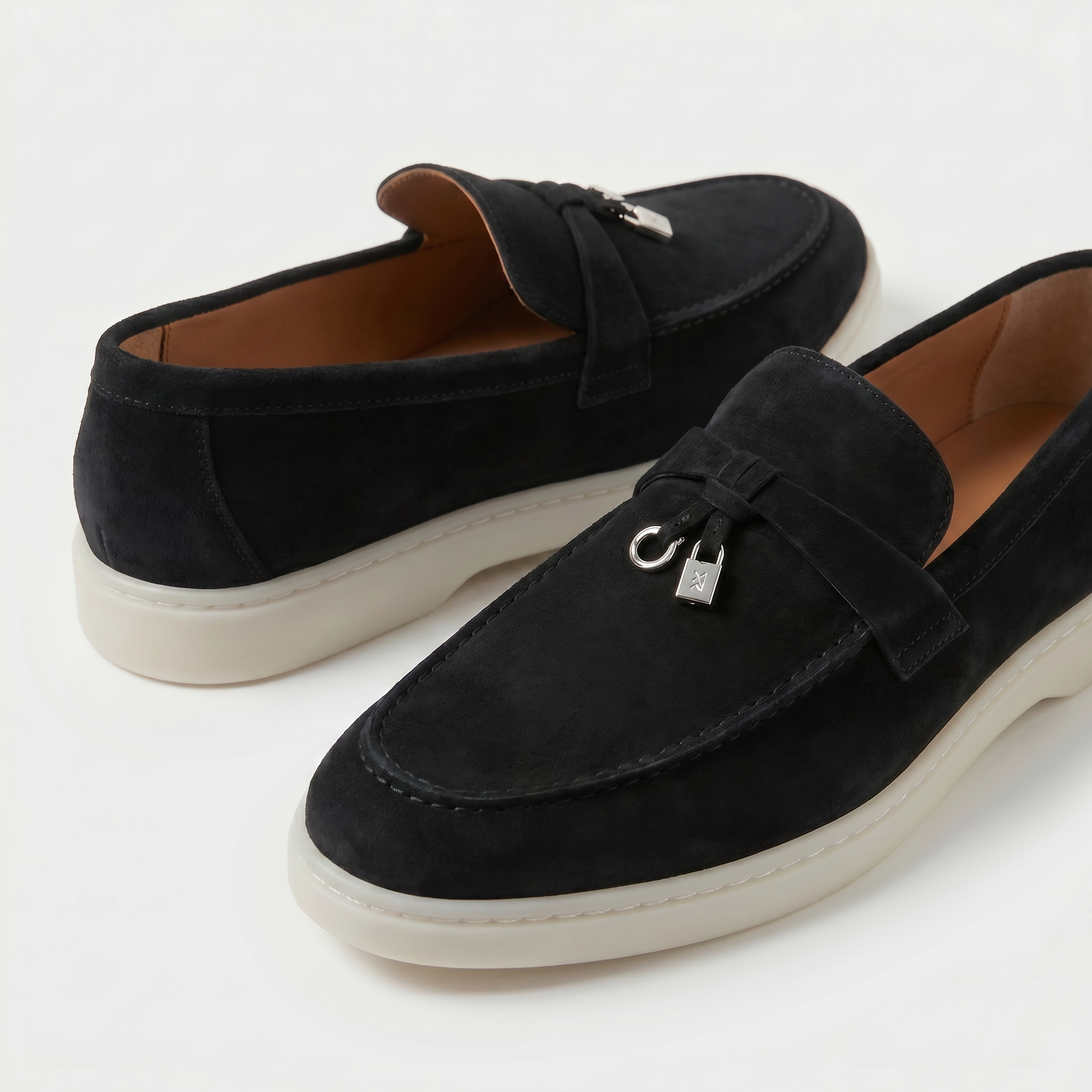 Wildleder-Loafer für Damen, schwarz