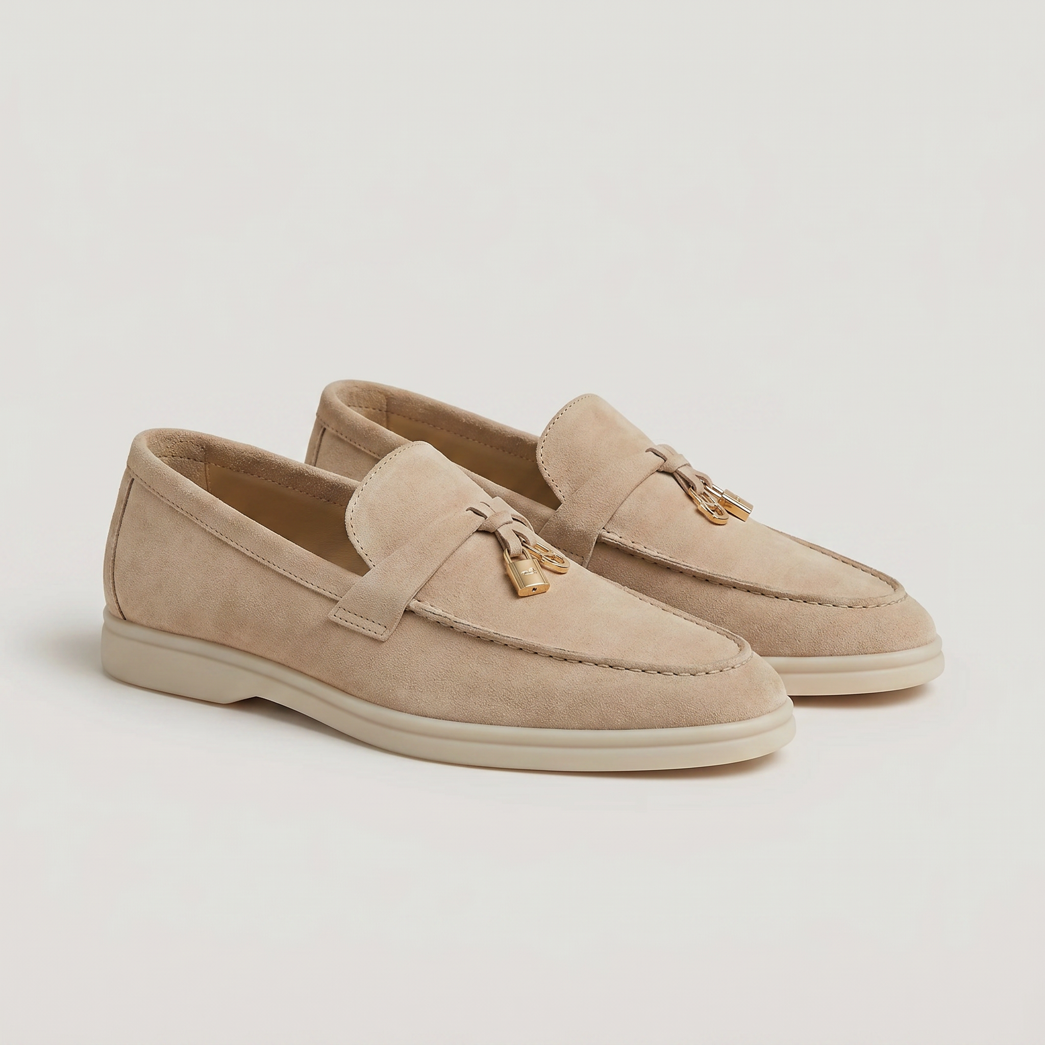Wildleder Loafer Damen Sand