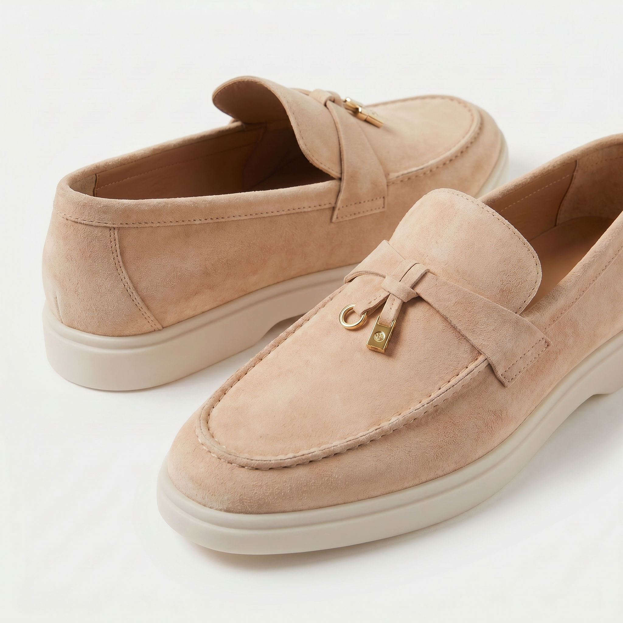 Wildleder Loafer Damen Sand
