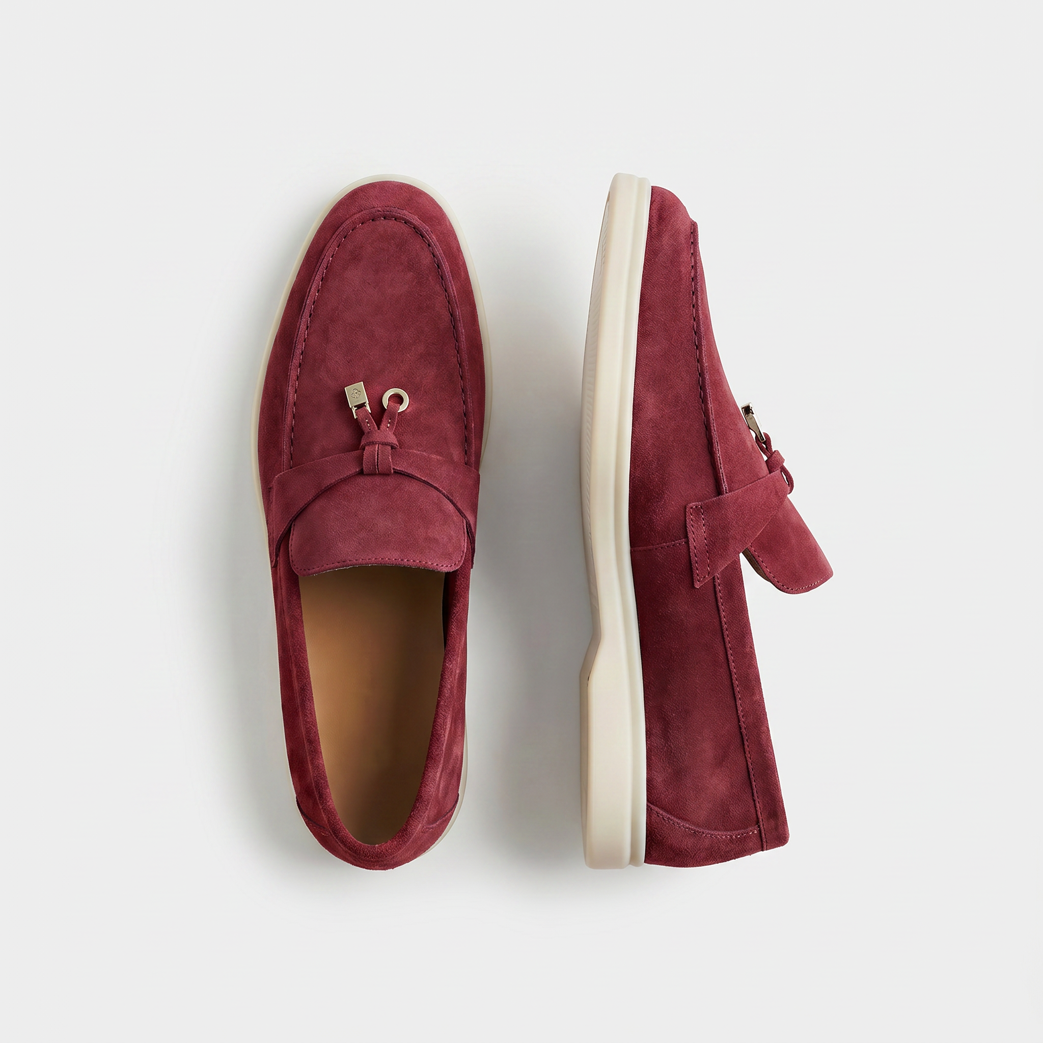 Wildleder Loafer Damen Bordeaux