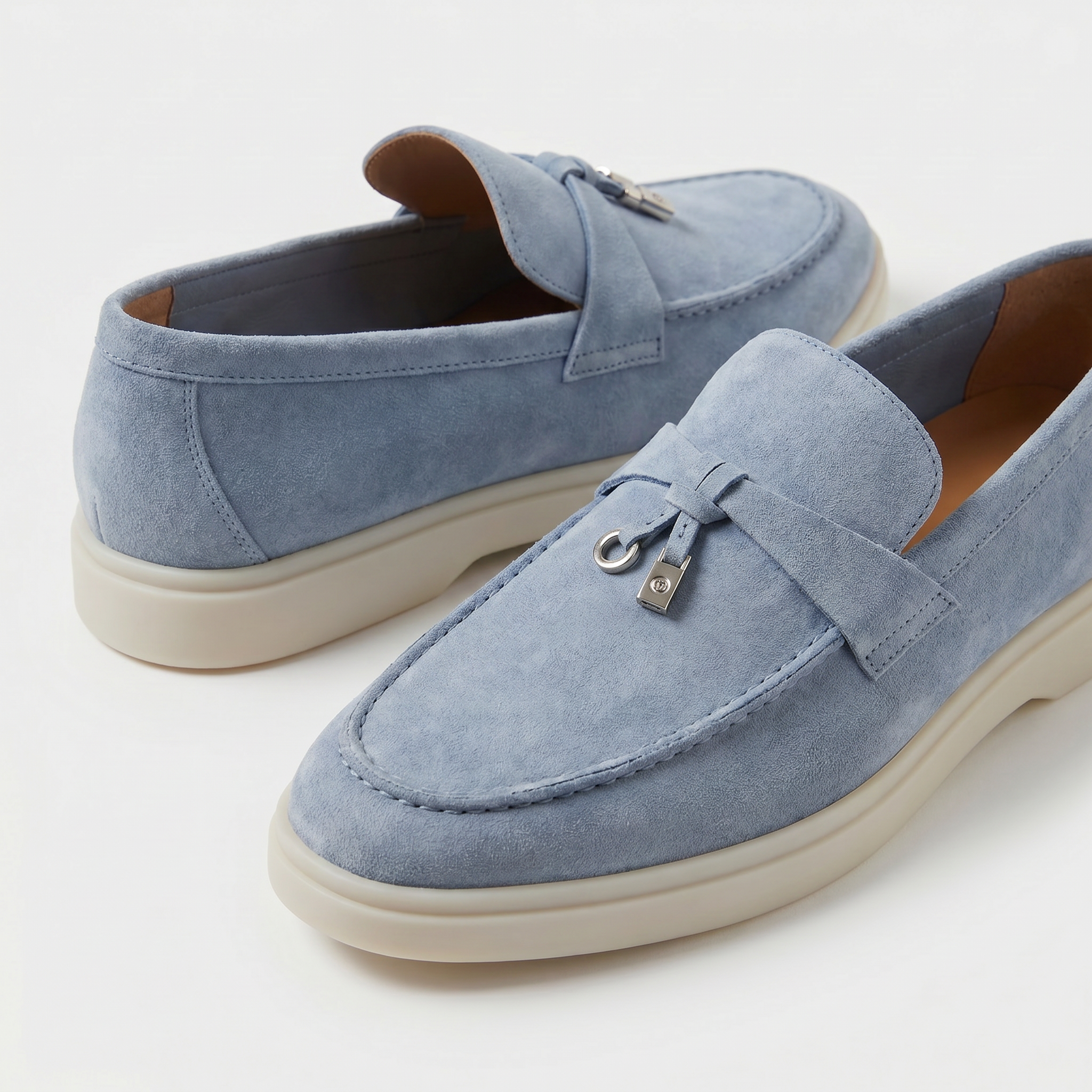 Como Suede Loafer Women Sky Blue