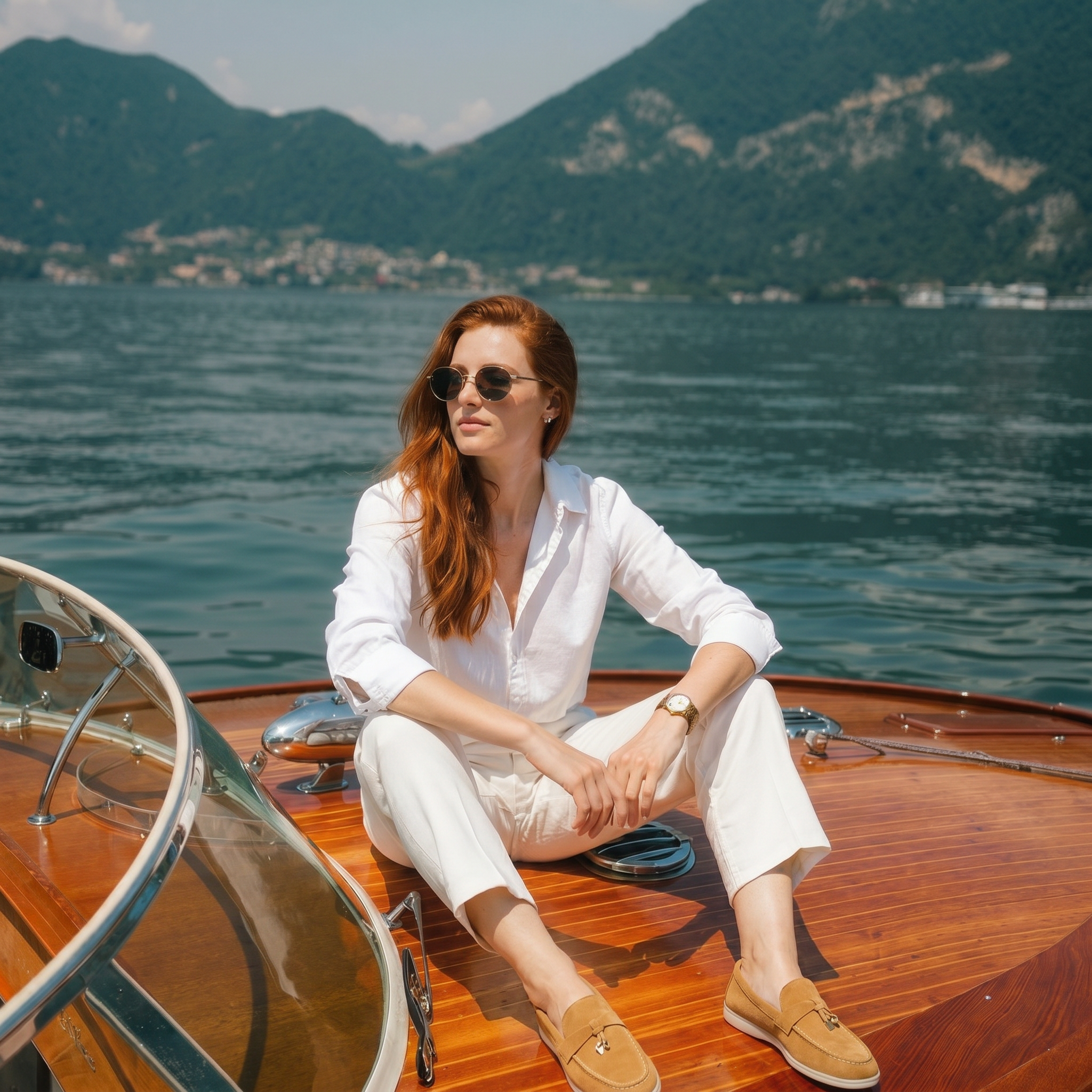 Wildleder-Loafer Damen Camel