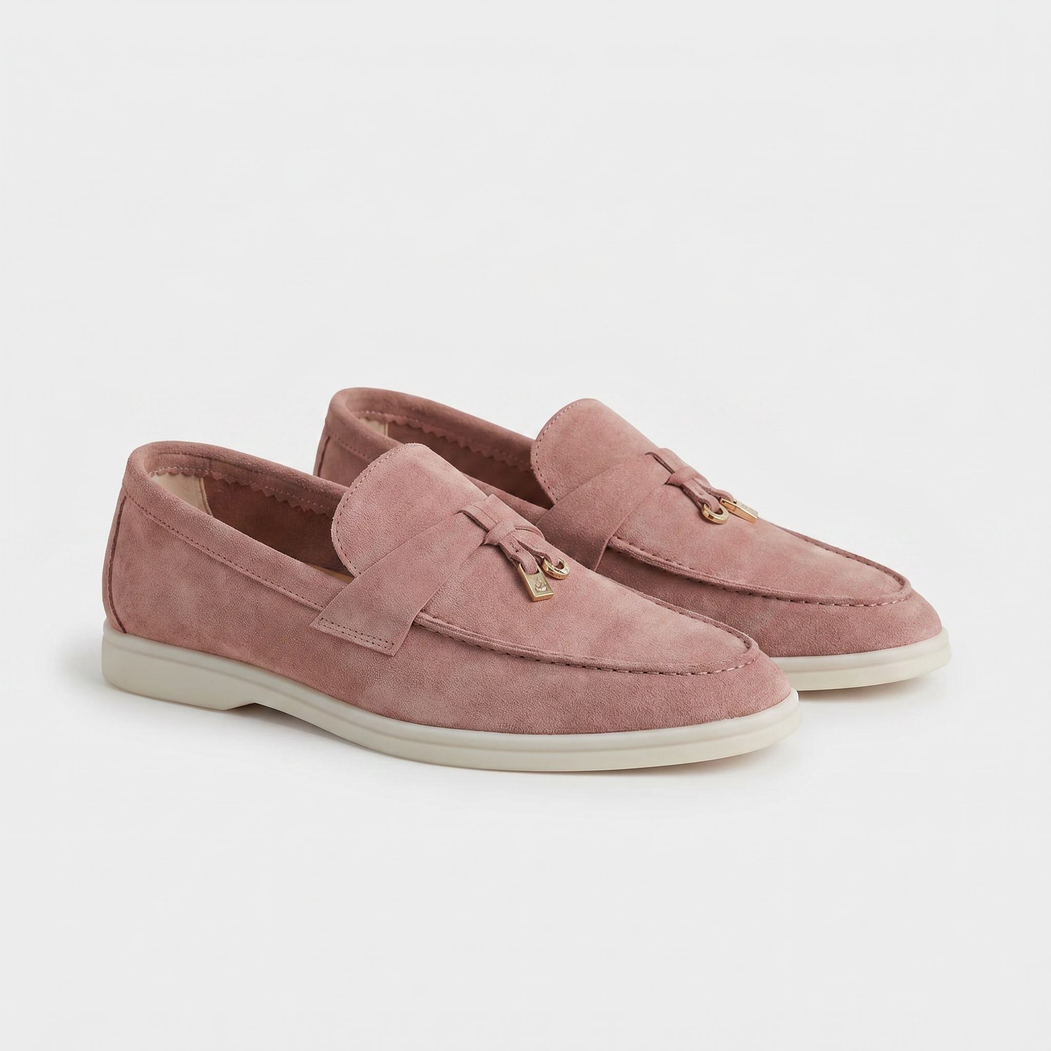 Wildleder-Slipper Damen Mauve