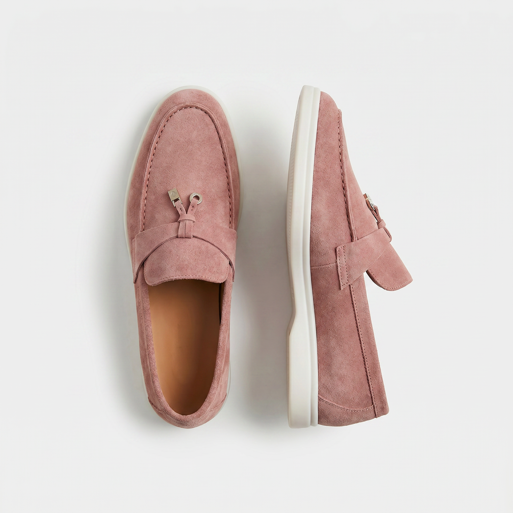 Wildleder-Slipper Damen Mauve