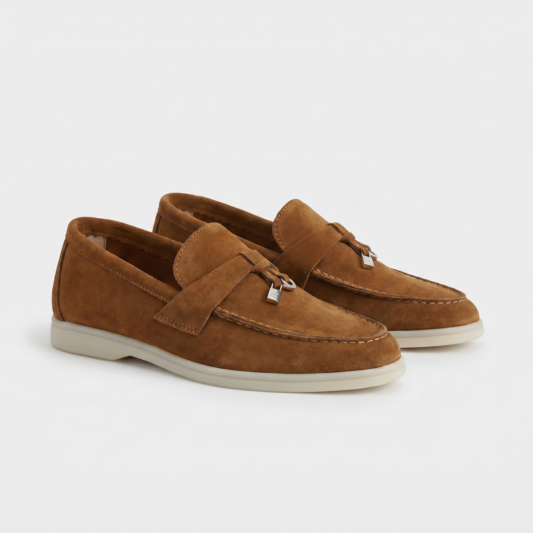 Wildleder-Slipper Damen Tan