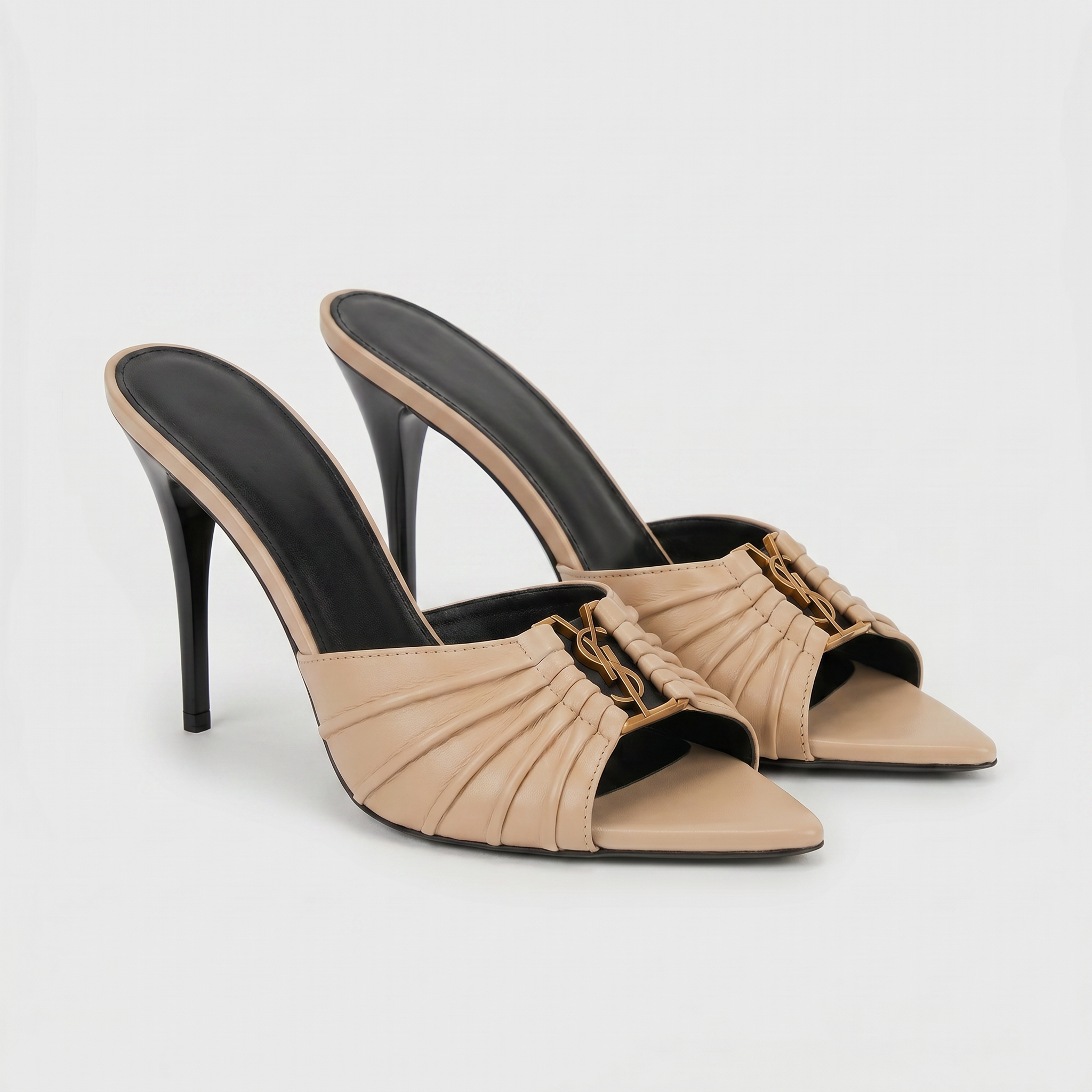 Capri Patent High Heels Beige