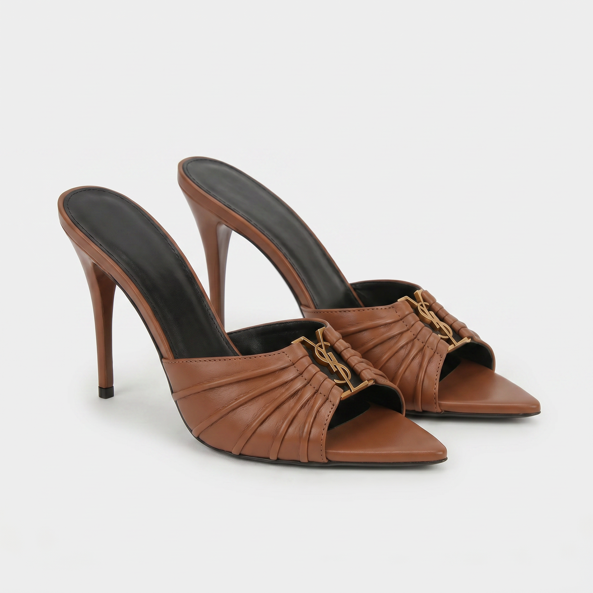 Capri Patent High Heels Brown