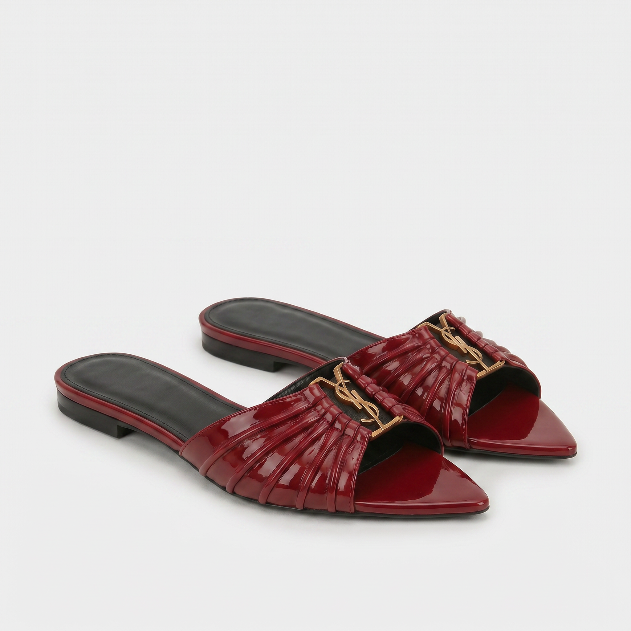 Capri Patent Flats Burgundy