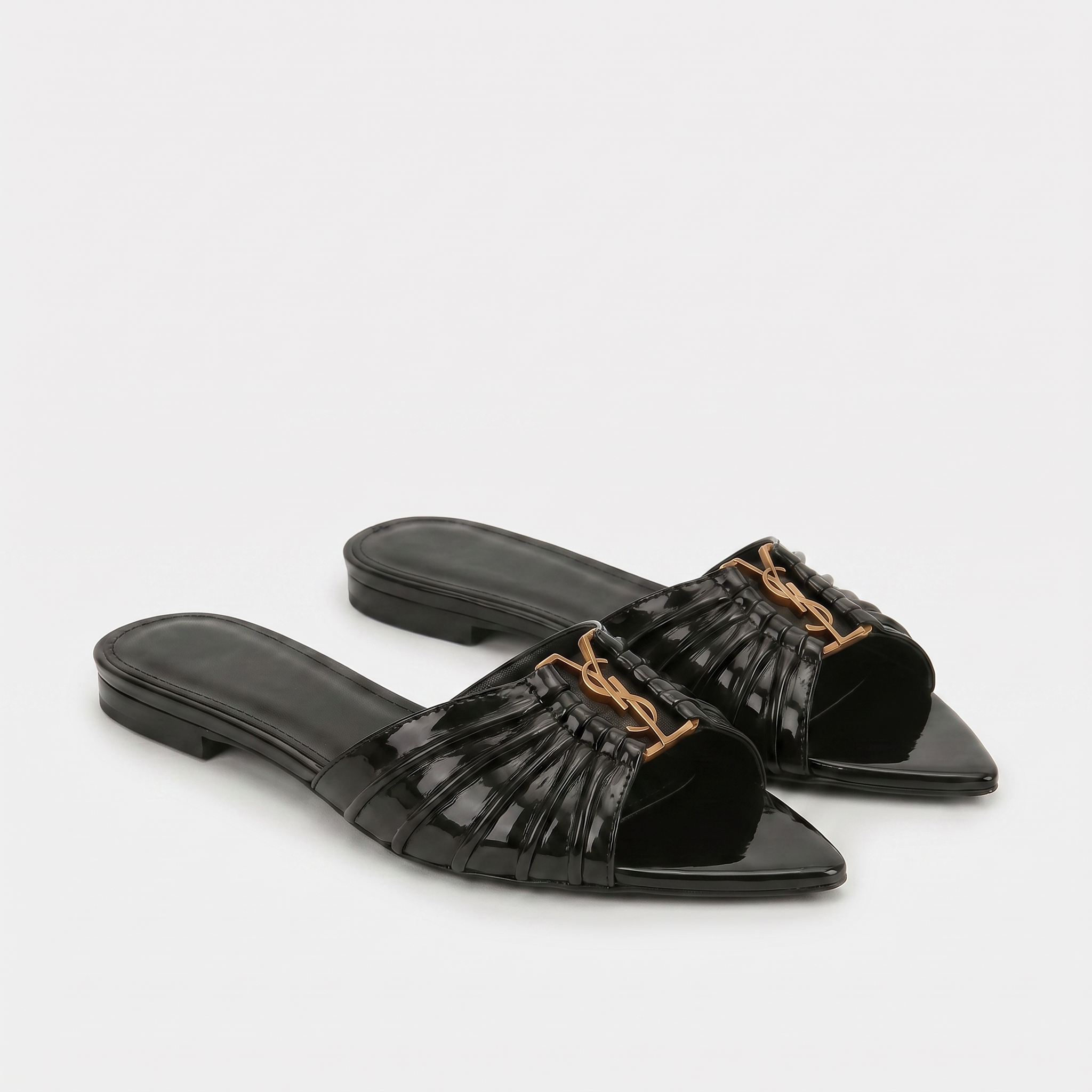 Capri Patent Flats Black