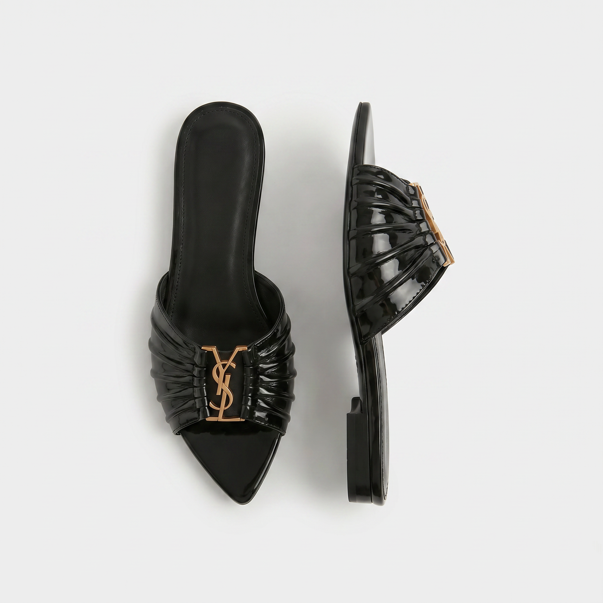 Capri Patent Flats Black