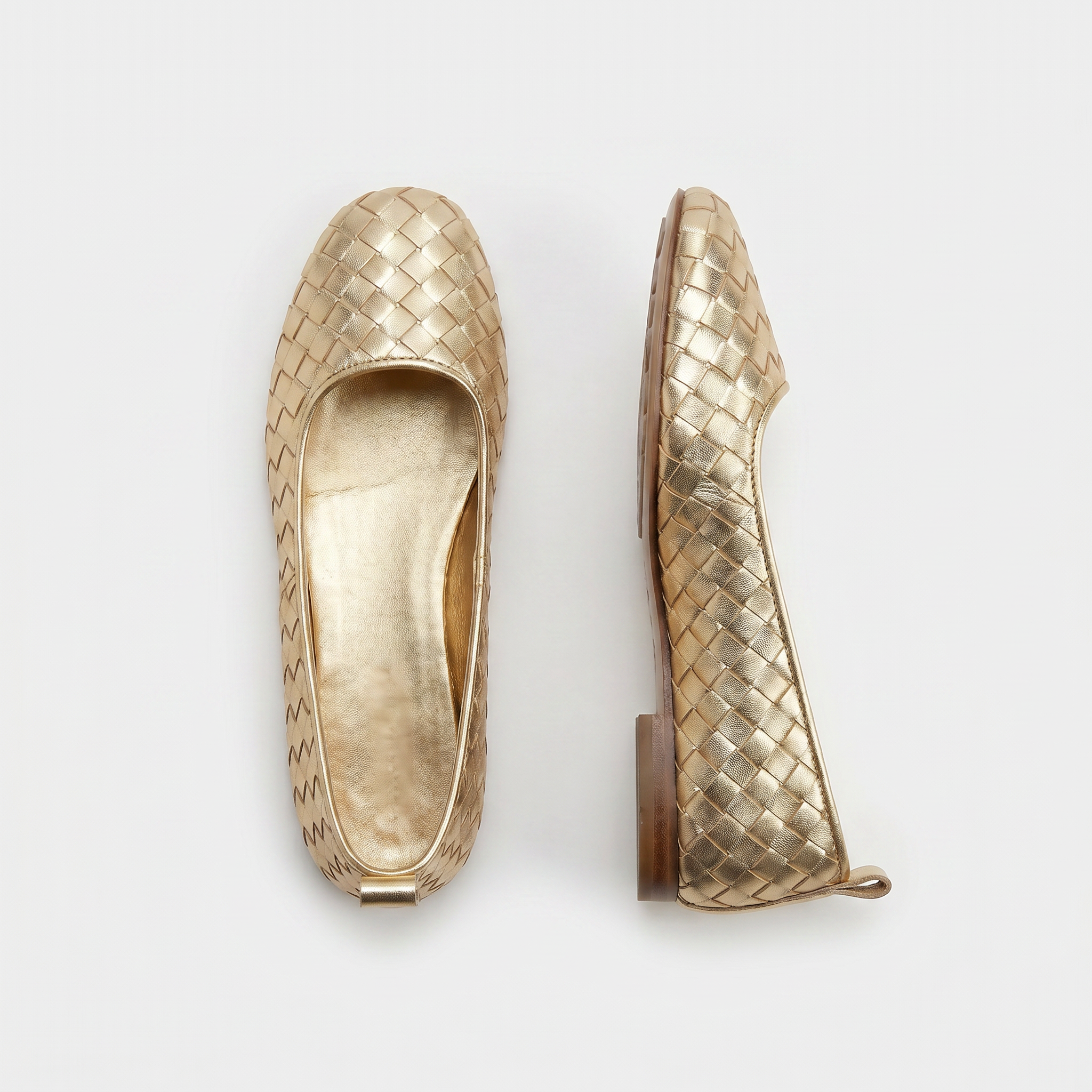 Riva Woven Ballet Shoes Women Gold