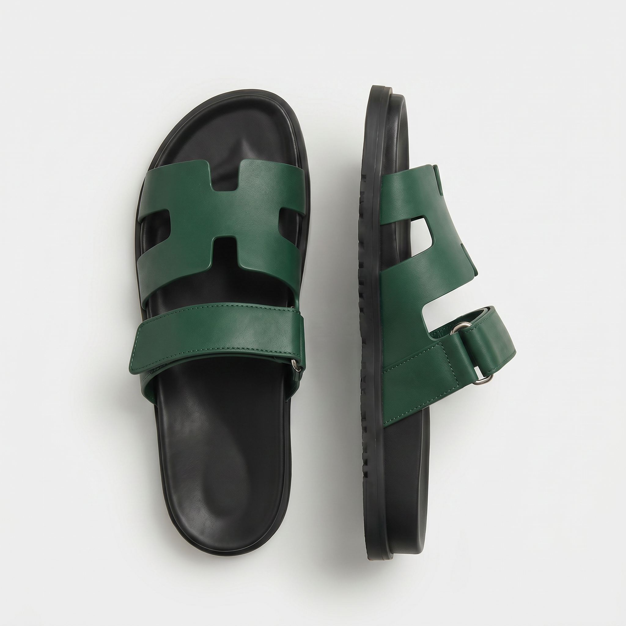 Cannes Leather Slide Women Forest Green