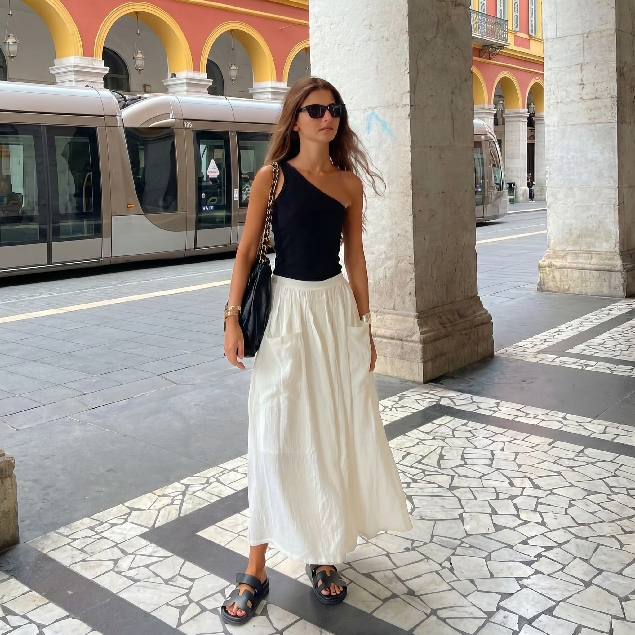 Cannes Leather Slide Women Forest Green