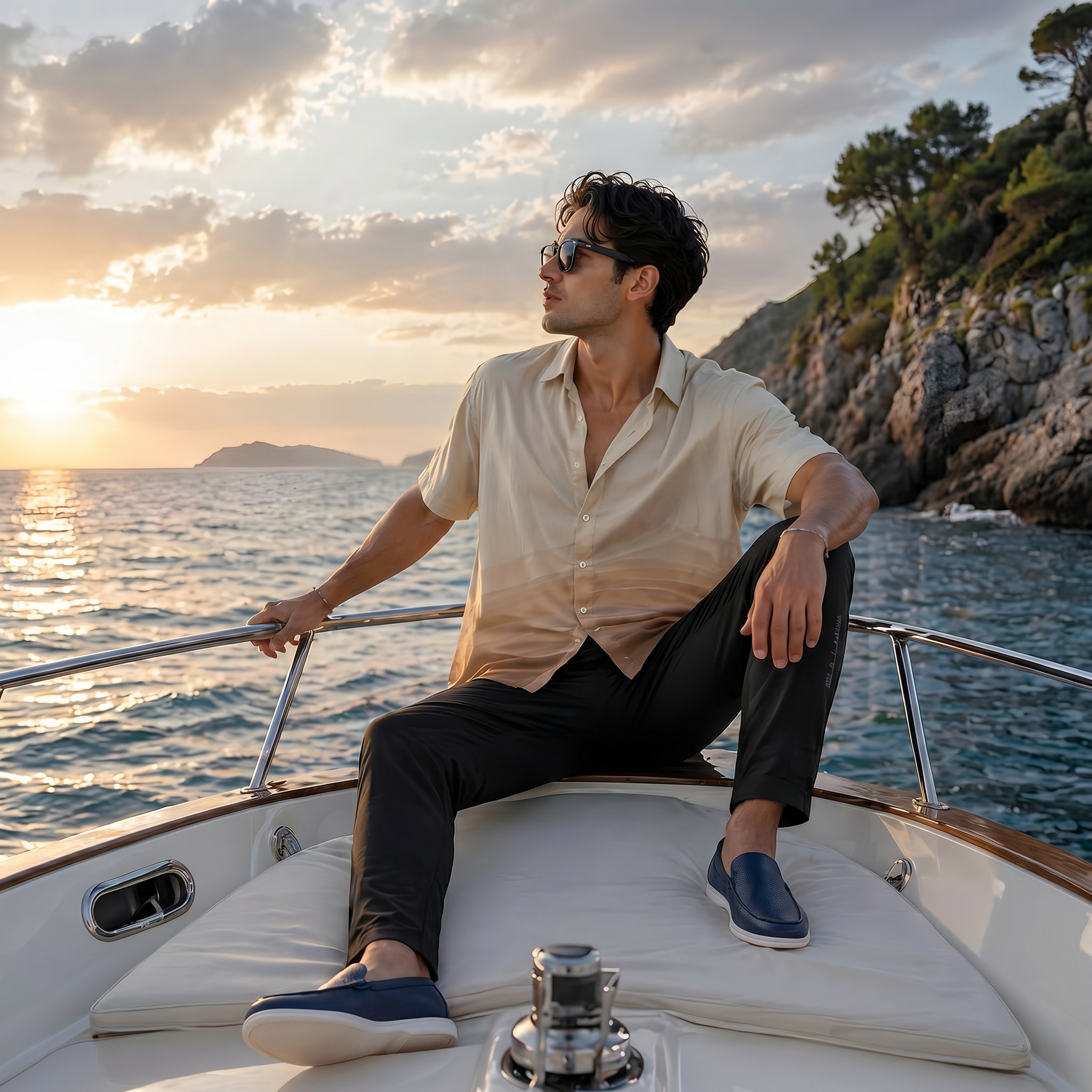 Portofino Leather Loafer Navy