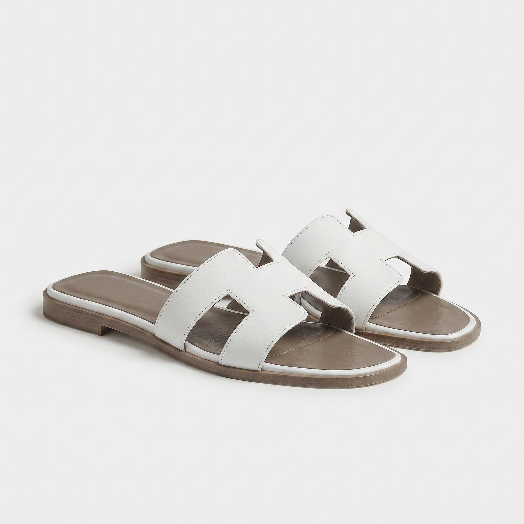 Riviera Flat Slide Women White Taupe