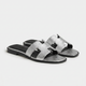 Riviera Flat Slide Women Metallic Silver